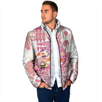 Hawaiian and Japanese Culture Together Padded Jacket Tropical Honu with Japanese Elements Pink Color LT03 - Polynesian Pride