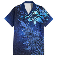 New Zealand Matariki Hawaiian Shirt Maori Pattern and Silver Fern LT03 Blue - Polynesian Pride