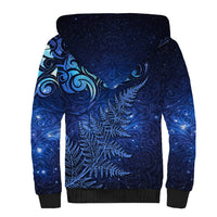 New Zealand Matariki Sherpa Hoodie Maori Pattern and Silver Fern LT03 - Polynesian Pride