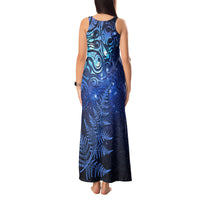 New Zealand Matariki Tank Maxi Dress Maori Pattern and Silver Fern LT03 - Polynesian Pride