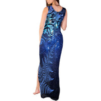 New Zealand Matariki Tank Maxi Dress Maori Pattern and Silver Fern LT03 - Polynesian Pride