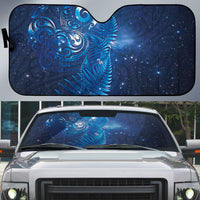 Aotearoa New Zealand New Year Auto Sun Shade Tribal Koru Tattoo Blue Galaxy Maori Silver Fern