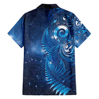 Aotearoa New Zealand New Year Family Matching Tank Maxi Dress and Hawaiian Shirt Tribal Koru Tattoo Blue Galaxy Maori Silver Fern LT03 - Polynesian Pride