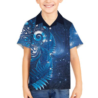 Aotearoa New Zealand New Year Hawaiian Shirt Tribal Koru Tattoo Blue Galaxy Maori Silver Fern LT03 - Polynesian Pride