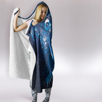 Aotearoa New Zealand New Year Hooded Blanket Tribal Koru Tattoo Blue Galaxy Maori Silver Fern