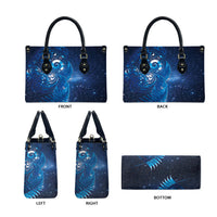 Aotearoa New Zealand New Year Leather Bag Tribal Koru Tattoo Blue Galaxy Maori Silver Fern