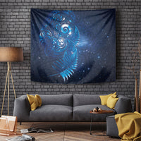 Aotearoa New Zealand New Year Tapestry Tribal Koru Tattoo Blue Galaxy Maori Silver Fern