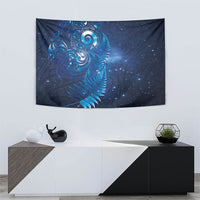 Aotearoa New Zealand New Year Tapestry Tribal Koru Tattoo Blue Galaxy Maori Silver Fern