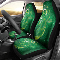 Aotearoa New Zealand New Year Car Seat Cover Tribal Koru Tattoo Green Galaxy Maori Silver Fern