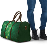 Aotearoa New Zealand New Year Travel Bag Tribal Koru Tattoo Green Galaxy Maori Silver Fern