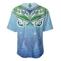 Aotearoa New Zealand New Year Baseball Jersey Maori Motifs with Silver Fern and Matariki Stars