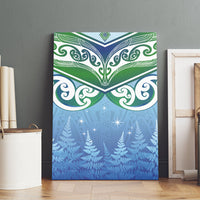 Aotearoa New Zealand New Year Canvas Wall Art Maori Motifs with Silver Fern and Matariki Stars
