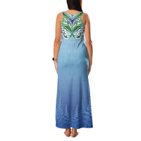 Aotearoa New Zealand New Year Family Matching Tank Maxi Dress and Hawaiian Shirt Maori Motifs with Silver Fern and Matariki Stars LT03 - Polynesian Pride