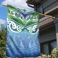 Aotearoa New Zealand New Year Garden Flag Maori Motifs with Silver Fern and Matariki Stars