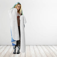 Aotearoa New Zealand New Year Hooded Blanket Maori Motifs with Silver Fern and Matariki Stars