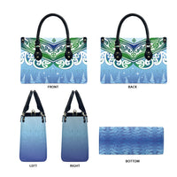 Aotearoa New Zealand New Year Leather Bag Maori Motifs with Silver Fern and Matariki Stars