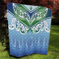 Aotearoa New Zealand New Year Quilt Maori Motifs with Silver Fern and Matariki Stars