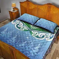 Aotearoa New Zealand New Year Quilt Bed Set Maori Motifs with Silver Fern and Matariki Stars