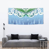 Aotearoa New Zealand New Year Tapestry Maori Motifs with Silver Fern and Matariki Stars