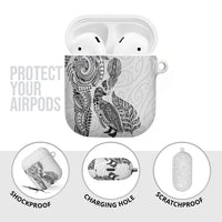 Aotearoa Moko Tribal Tattoo AirPods Case New Zealand Maori Penguin and Fantail White Color