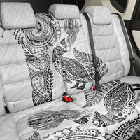 Aotearoa Moko Tribal Tattoo Back Car Seat Cover New Zealand Maori Penguin and Fantail White Color