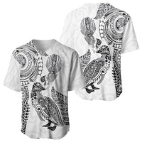 Aotearoa Moko Tribal Tattoo Baseball Jersey New Zealand Maori Penguin and Fantail White Color
