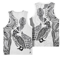 Aotearoa Moko Tribal Tattoo Basketball Jersey New Zealand Maori Penguin and Fantail White Color