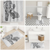 Aotearoa Moko Tribal Tattoo Bathroom Set New Zealand Maori Penguin and Fantail White Color LT03 - Polynesian Pride