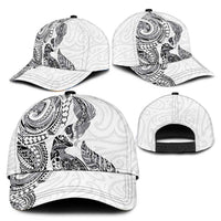 Aotearoa Moko Tribal Tattoo Classic Cap New Zealand Maori Penguin and Fantail White Color