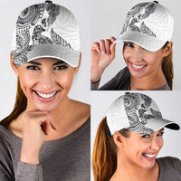 Aotearoa Moko Tribal Tattoo Classic Cap New Zealand Maori Penguin and Fantail White Color