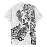 Aotearoa Moko Tribal Tattoo Hawaiian Shirt New Zealand Maori Penguin and Fantail White Color LT03 - Polynesian Pride