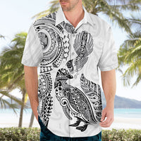 Aotearoa Moko Tribal Tattoo Hawaiian Shirt New Zealand Maori Penguin and Fantail White Color LT03 - Polynesian Pride