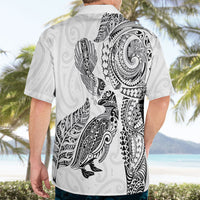 Aotearoa Moko Tribal Tattoo Hawaiian Shirt New Zealand Maori Penguin and Fantail White Color LT03 - Polynesian Pride