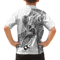 Aotearoa Moko Tribal Tattoo Hawaiian Shirt New Zealand Maori Penguin and Fantail White Color LT03 - Polynesian Pride