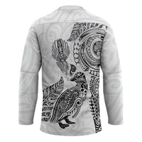 Aotearoa Moko Tribal Tattoo Hockey Jersey New Zealand Maori Penguin and Fantail White Color