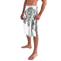 Aotearoa Moko Tribal Tattoo Lavalava New Zealand Maori Penguin and Fantail White Color