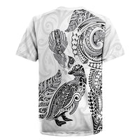 Aotearoa Moko Tribal Tattoo Rugby Jersey New Zealand Maori Penguin and Fantail White Color