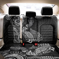 Aotearoa Moko Tribal Tattoo Back Car Seat Cover New Zealand Maori Penguin and Fantail Black Color
