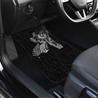 Aotearoa Moko Tribal Tattoo Car Mats New Zealand Maori Penguin and Fantail Black Color