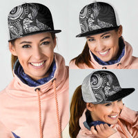 Aotearoa Moko Tribal Tattoo Mesh Trucker Cap New Zealand Maori Penguin and Fantail Black Color