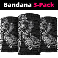 Aotearoa Moko Tribal Tattoo Neck Gaiter New Zealand Maori Penguin and Fantail Black Color