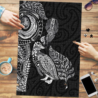 Aotearoa Moko Tribal Tattoo Puzzle New Zealand Maori Penguin and Fantail Black Color