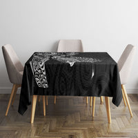 Aotearoa Moko Tribal Tattoo Tablecloth New Zealand Maori Penguin and Fantail Black Color
