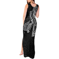 Aotearoa Moko Tribal Tattoo Tank Maxi Dress New Zealand Maori Penguin and Fantail Black Color