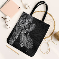 Aotearoa Moko Tribal Tattoo Tote Bag New Zealand Maori Penguin and Fantail Black Color