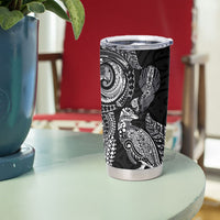 Aotearoa Moko Tribal Tattoo Tumbler Cup New Zealand Maori Penguin and Fantail Black Color