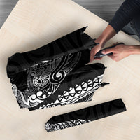 Aotearoa Moko Tribal Tattoo Umbrella New Zealand Maori Penguin and Fantail Black Color