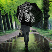 Aotearoa Moko Tribal Tattoo Umbrella New Zealand Maori Penguin and Fantail Black Color
