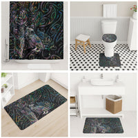 Aotearoa Moko Tribal Tattoo Bathroom Set New Zealand Maori Penguin and Fantail Paua Shell Style