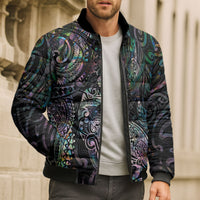 Aotearoa Moko Tribal Tattoo Bomber Puffer Jacket New Zealand Maori Penguin and Fantail Paua Shell Style